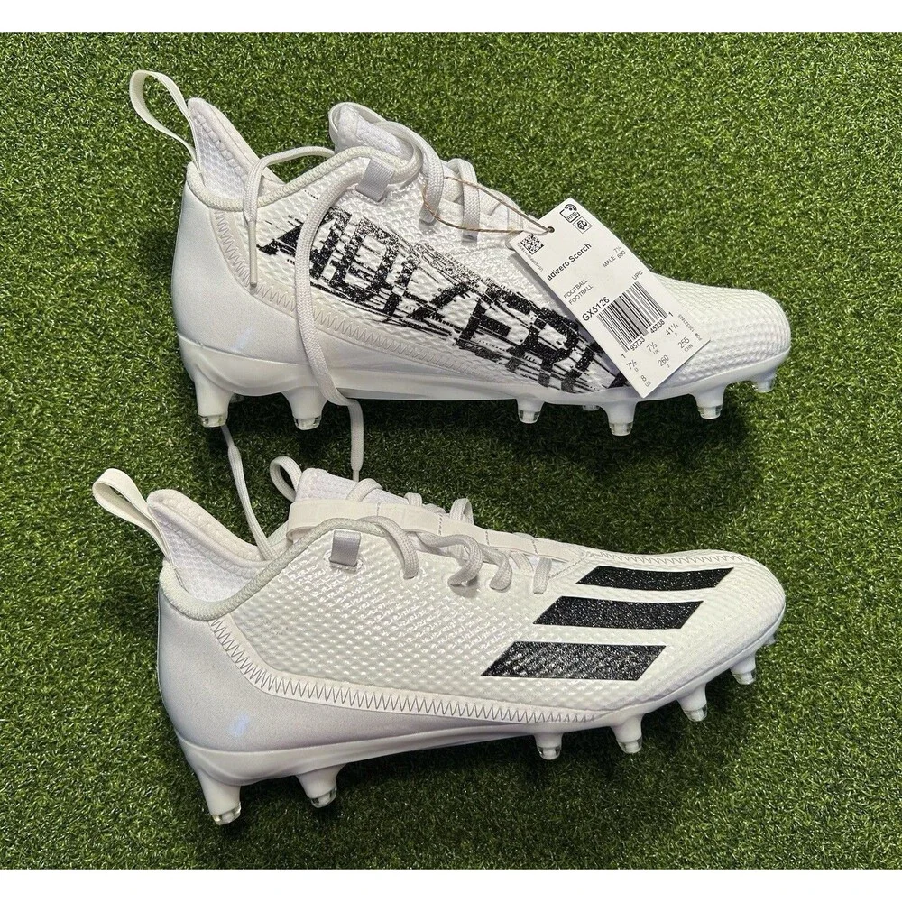 adidas Adizero Scorch Football Cleats GX5126 Men’s Size 8 White/Black NWOB
